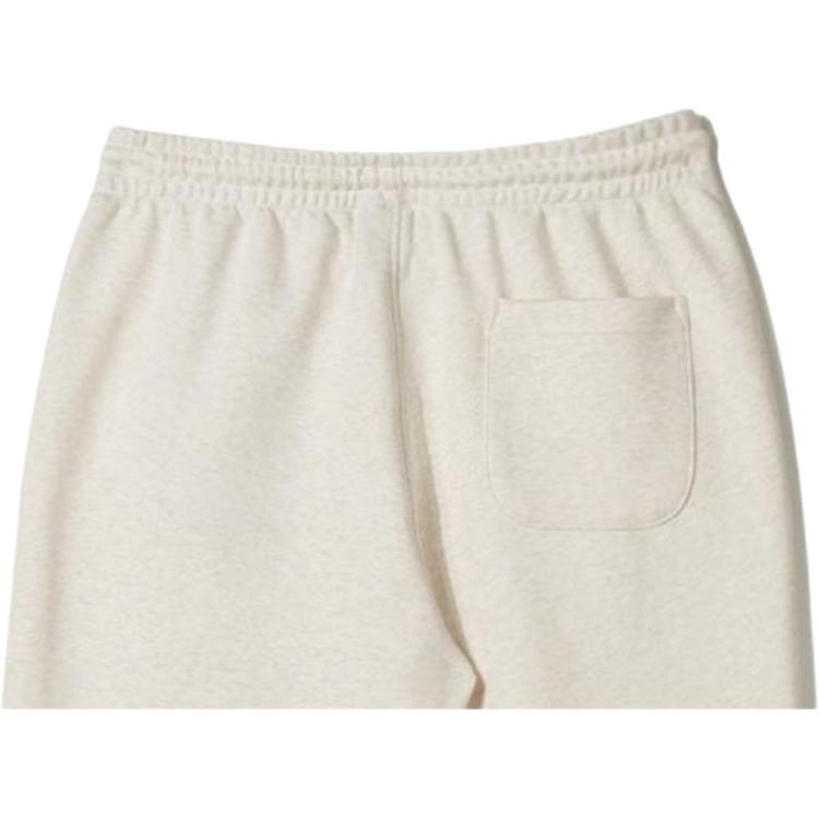 New Era Solid Color Letter Embroidery Drawstring Cuffed Knit Sports Pants Women Bottoms Oatmeal 13546521