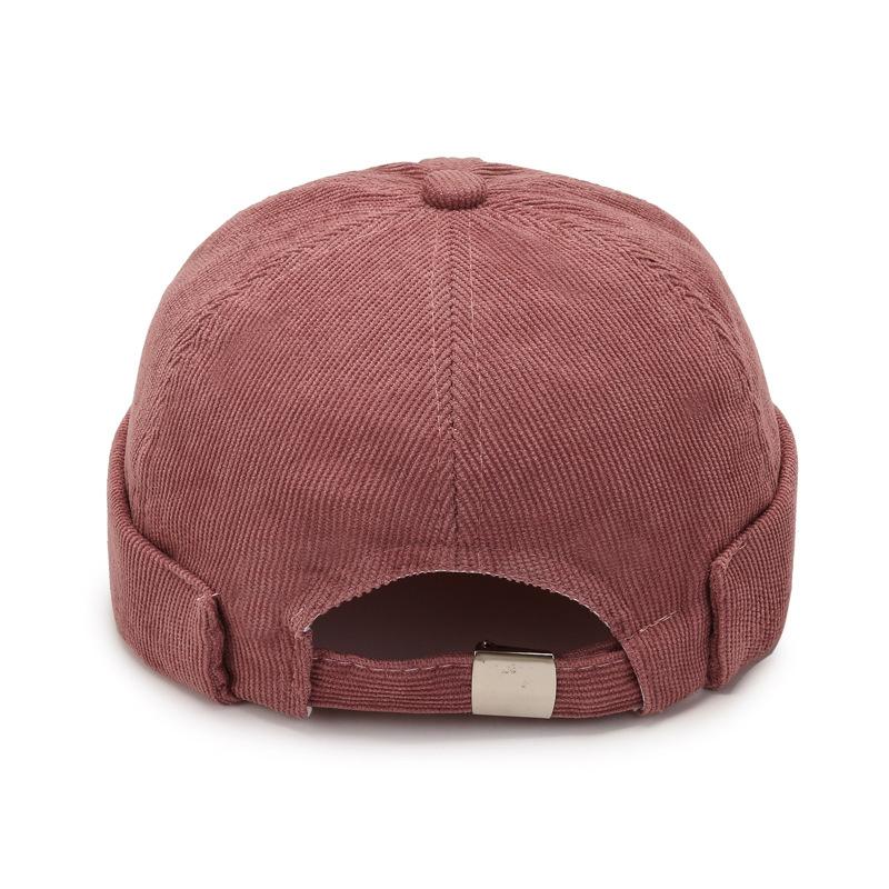 Winter Autumn Corduroy Beanie Hats Solid Color Landlord Hat Streetwear Hip Hop Brimless Hat Adjustable Docker Cap Wholesale