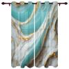 Marble Texture Aqua Curtains for Bedroom Living Room Drapes Kitchen Children's Room Window Curtain Modern Home Decor