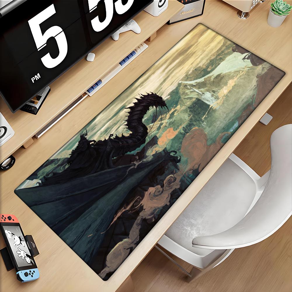 Middle Earth Mouse Pad LLords Of Rings Computer Desk Mat Gamer Keyboard Mat Stitched Edge Mousepad Cabinet Pc Table Mouse Mats