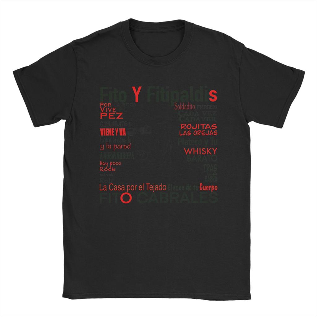 Fito  Fitipaldis  A Puerta Cerrada Album TShirt Men  Casual Cotton Tee Shirt Round Neck Short Sleeve T Shirts Printed Clothes