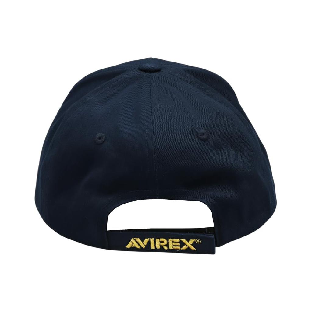 AVIREX Cap Men's Brand Logo Hat Long Brim American Casual Military AVIREX US NAVY Apollo Cap Stylish Navy Gold