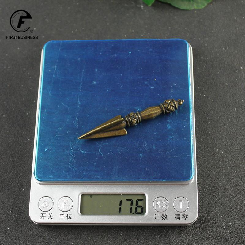 Small Retro Brass Vajry Pestle Ornaments Vintage Brass KeyChains Pendant Buddha Instruments Lucky Home Decorations Avoid Evil