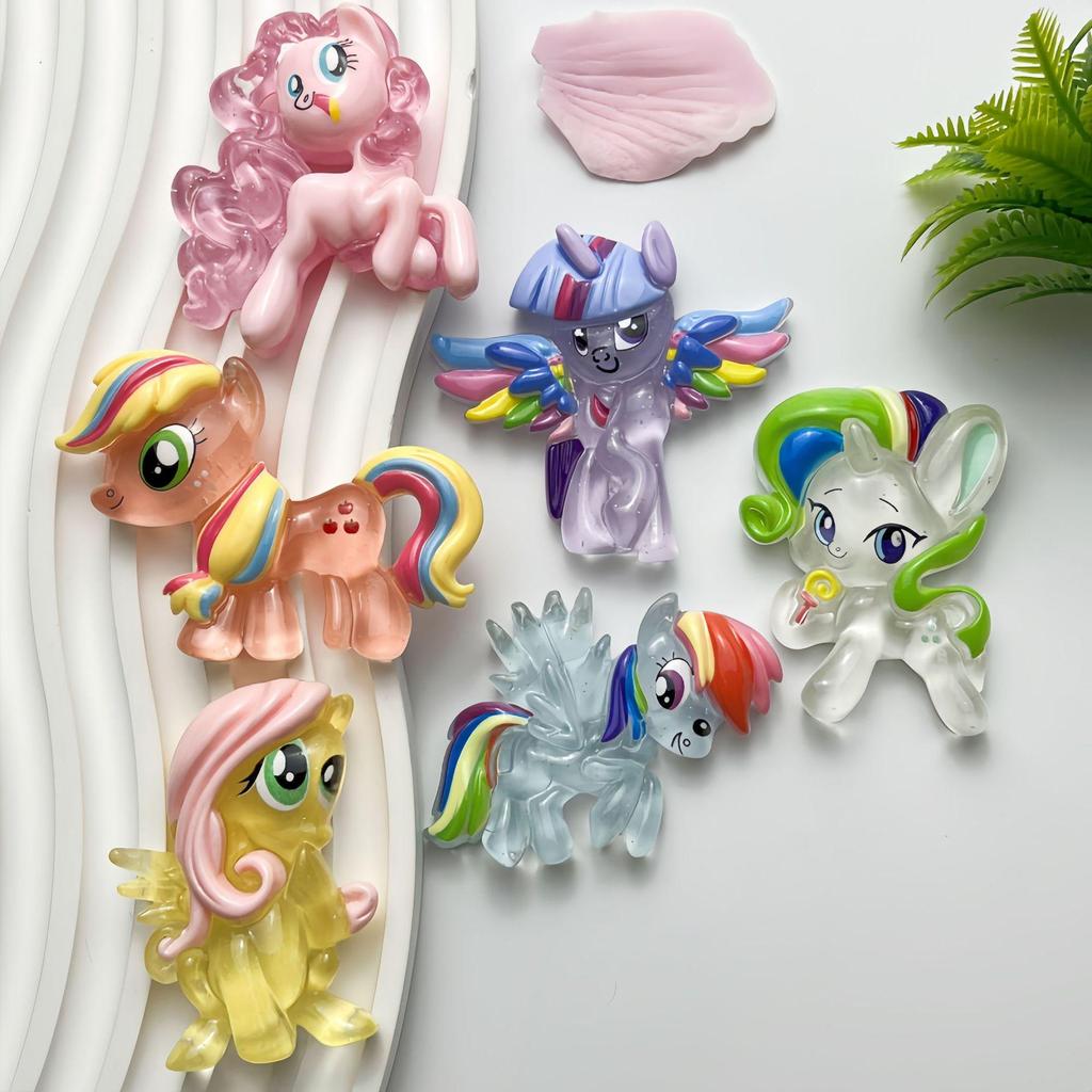 Anime Luminous My Little Pony Resin Accessories DIY Cream Glue Phone Case & Fridge Sticker Pack