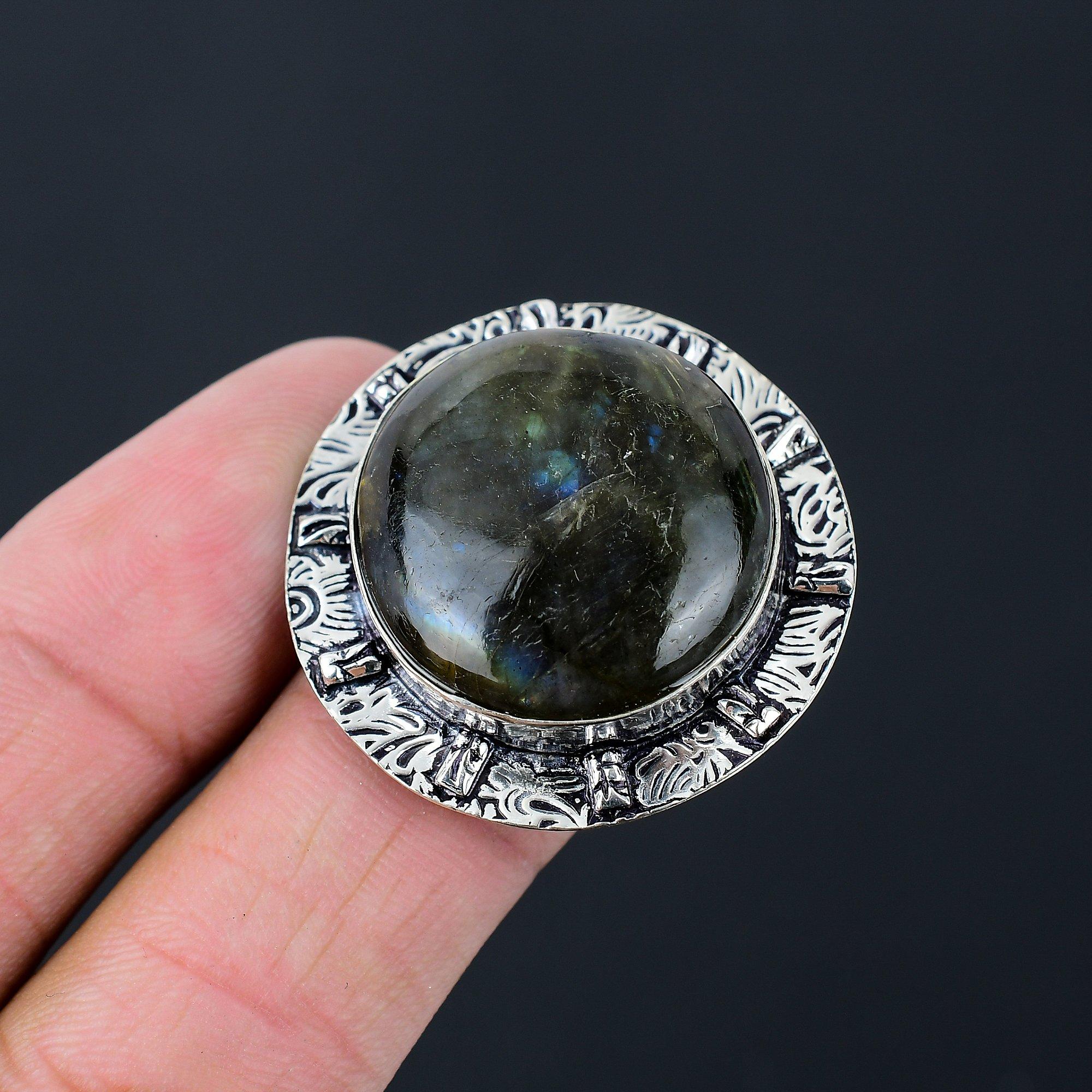 Womens day Deal Labradorite Gemstone 925 Sterling Silver New Ring Jewelry Size 7 7
