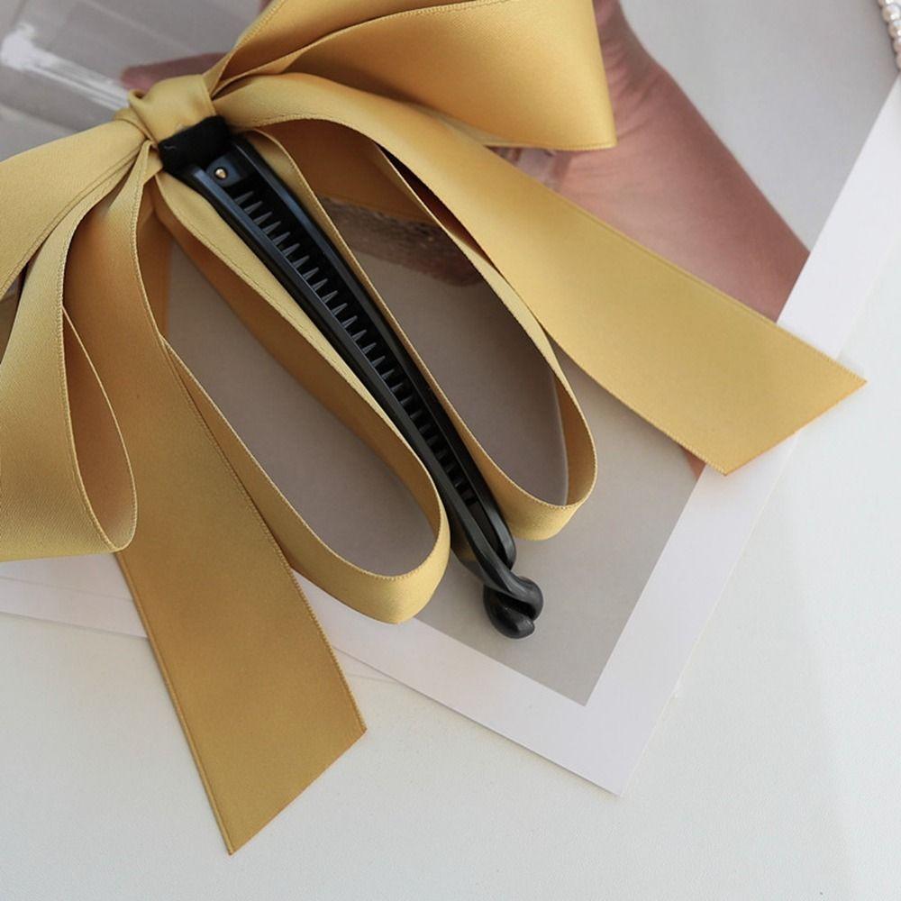 Clip Satin Women Hair Accessories Girls Hairpin Korean Style Hair Clip Banana Clip Bow Headwear