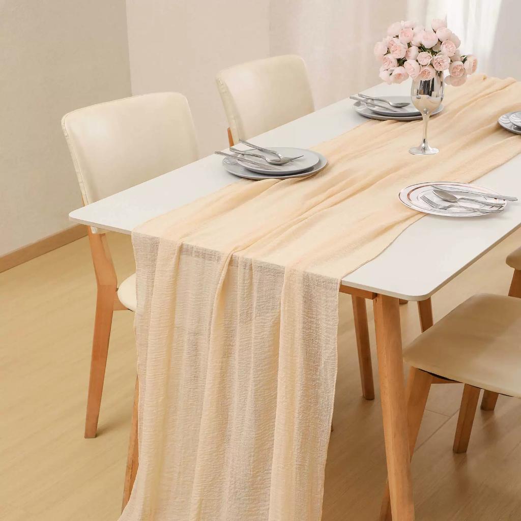 Tulle Table Runner, Sheer Mesh Table Runner, Wedding Arch Draping Fabric for DIY, Wedding, Party, Holiday Dining Table Decor