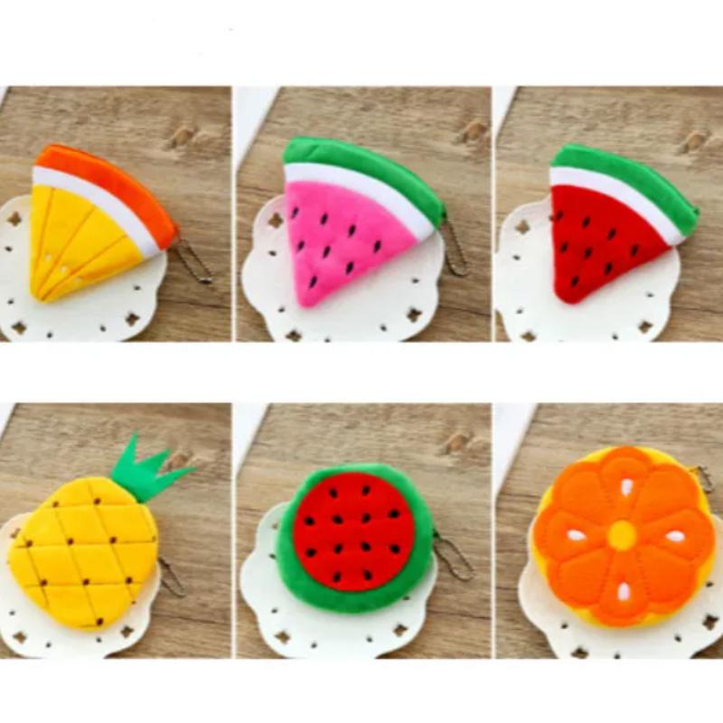 Kawaii Fruits H Coin Purse Children Zip Small Change Purse Wallet Women Pouch Money Bag Girl Mini Short Coin Holder Wallet