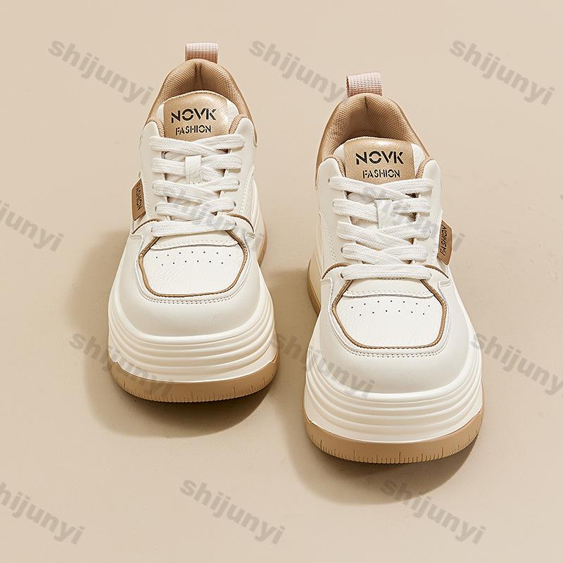 Women's Platform Casual Shoes Autumn Mesh Breathable Comfortable Flats Fashion Lace Up Height Increase Non Slip Vulcanized Shoes