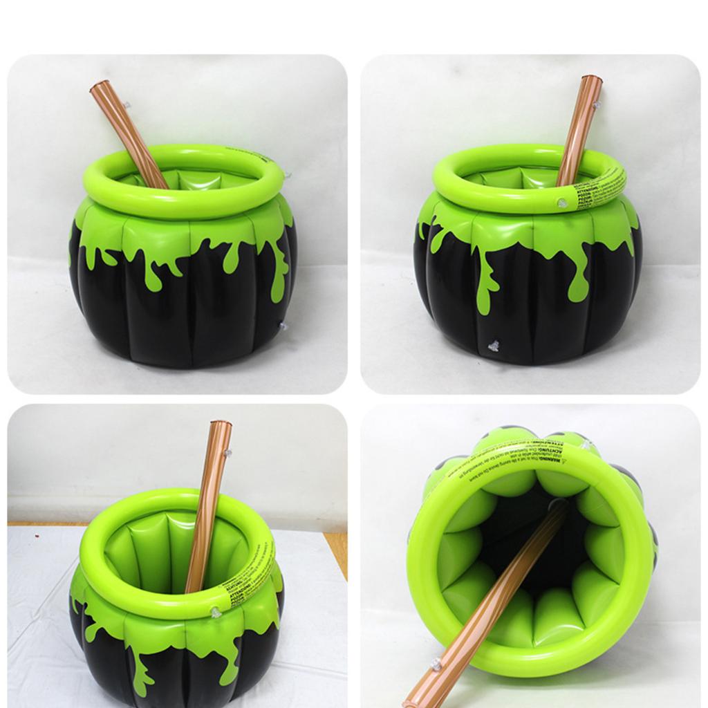 Halloween Witch Inflatable Cauldron Cooler Ice Bucket, Large Capacity Drink Holder