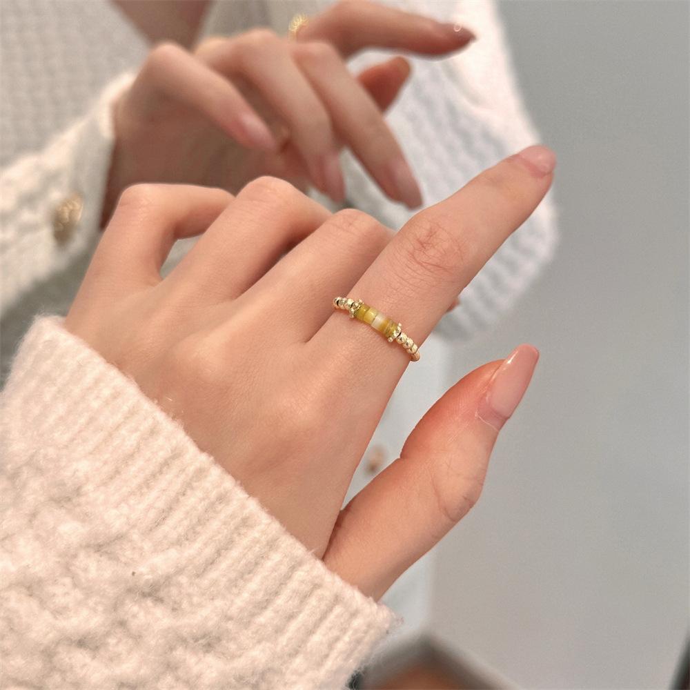 Color Enamel Fritillary Butterfly Ring Women's Open Index Finger Ring New Products