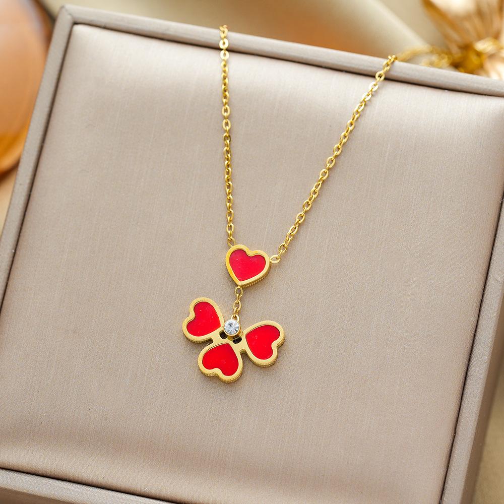 Titanium Steel Necklace For Women Elegant Simple Fashion Zircon Collarbone Chain Light Luxury Niche Jewelry