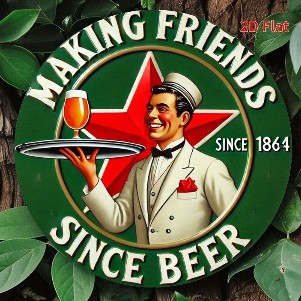 Segno in Latta Metallico Birra Decorazione Murale 20x30cm