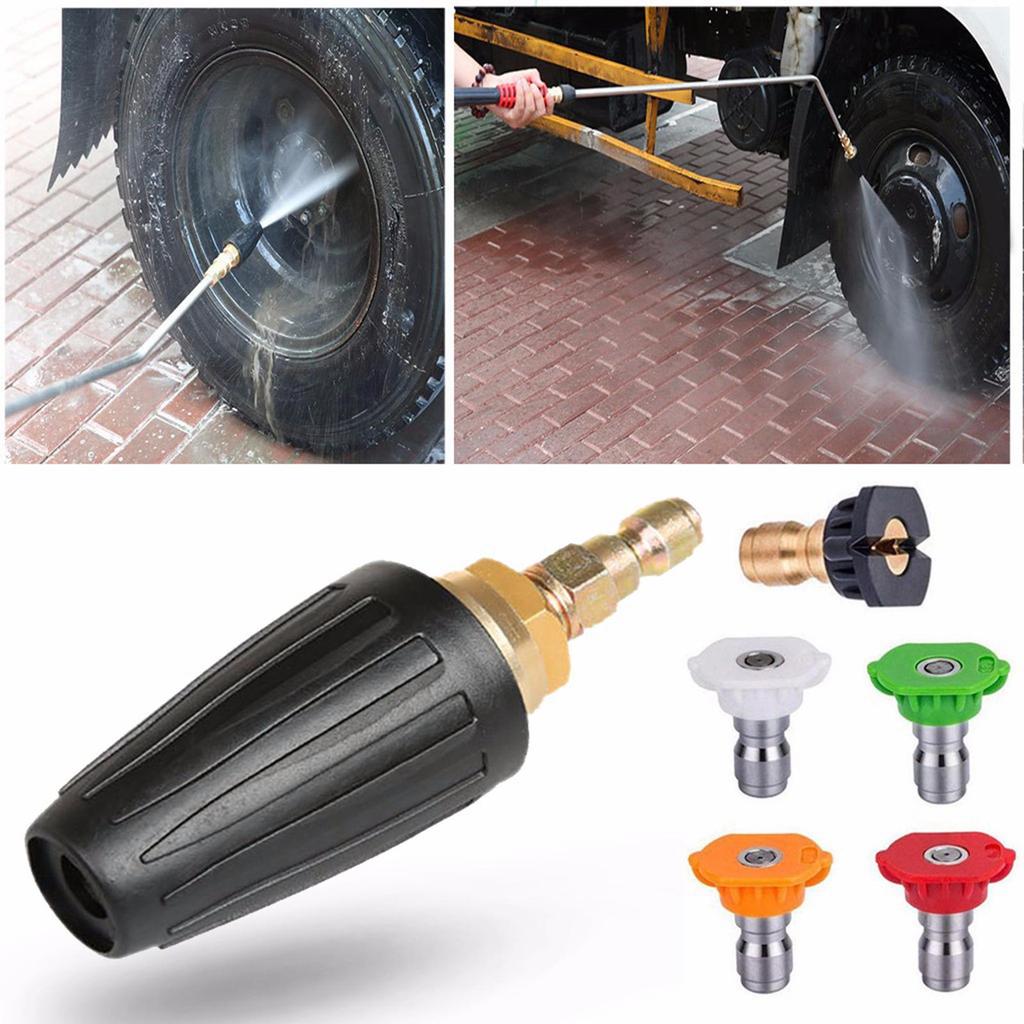 Pressure Washer Tips Nozzle 4000 PSI Rotating Pressure Washer Nozzle 1/4 '' Connect Quickly for Cleaning Surface