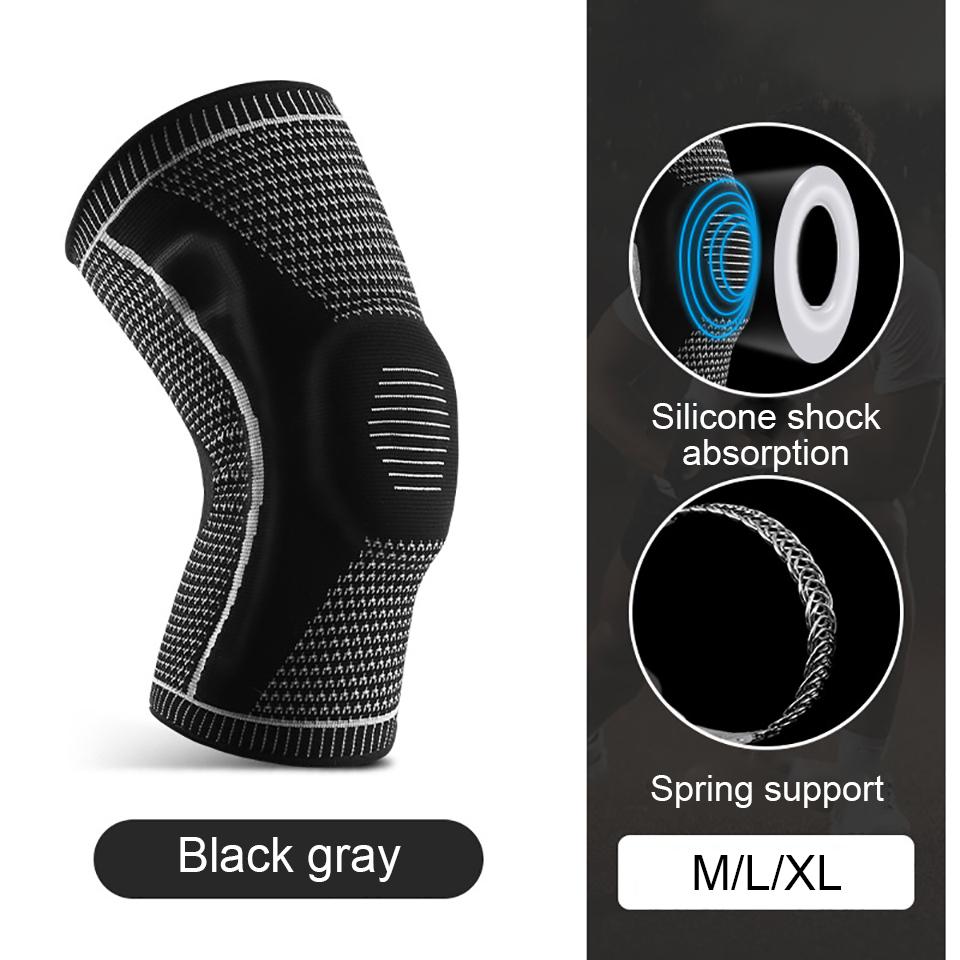 

1 шт. силиконовый полный наколенник ремень надколенника медиальная поддержка сильная компрессионная защита мениска спортивные накладки бег баскетбол M