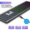 110 Keys Wireless Keyboard RGB Backlit BT Connection with Numpad Rechargeable Design