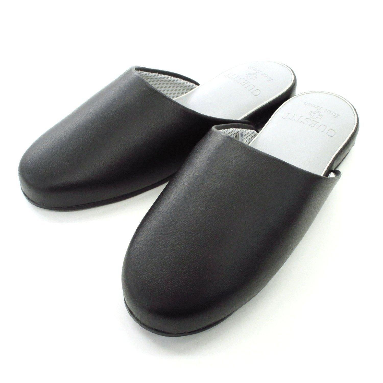 

Guest It Front Moisture Easy to For Guests and Visitors [Okumura] Slippers, Closure, L, Black, NGAM8901BK, Antibacterial, Deodorizing, Absorbing,