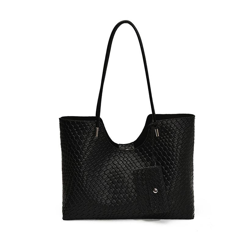 Minimalist commuter bag women's large-capacity new casual versatile shoulder bag woven tote bag