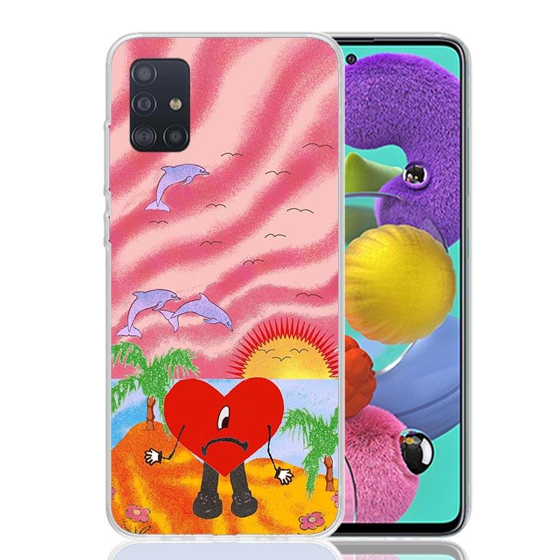 Bad Bunny Heart Case Phone Cover for Samsung Galaxy A52 A51 A50 A42 A32 A22 A12 A02S A72 A71 A70 A41 A31 A21S A40 A30S A20E A10S