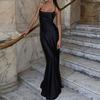 European and American Style Suspender Dress Women's Summer Sleeveless Off-the-shoulder Slim-fit Hip-wrapped Solid Color Long Dress Skirt
