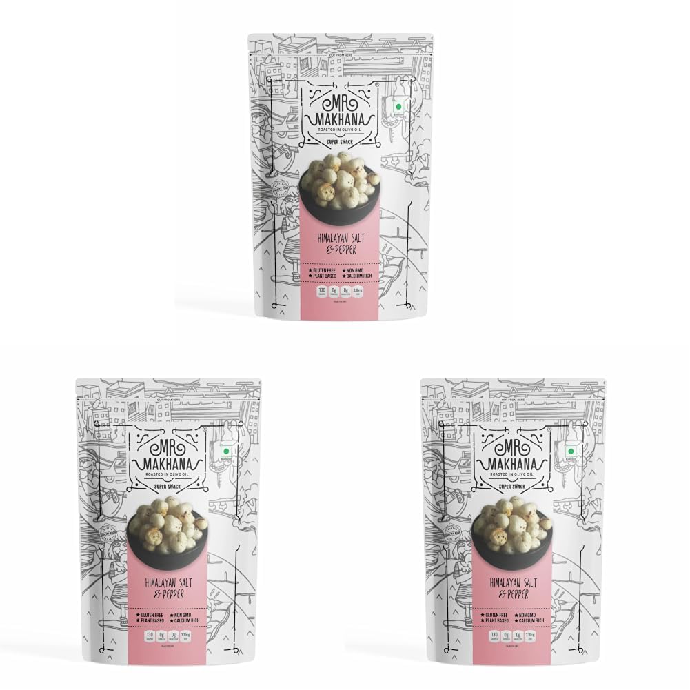 Sres. Makhana Makhana Tostado y Nueces de Zorro | Snacks Saludables | Sin Gluten | Sin MSG | Antioxidante | Rico en Calcio | Cero Grasas Trans | Cero Colesterol