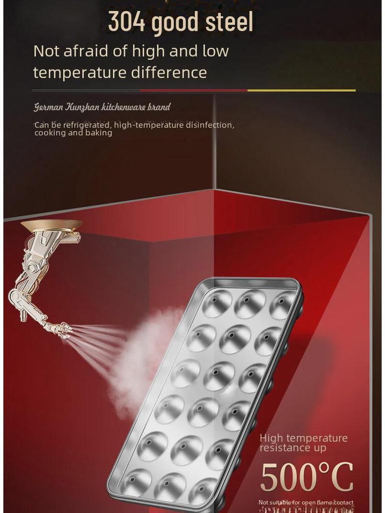 Eiswürfelform aus Edelstahl 304 mit Deckel zum Schnellfrieren