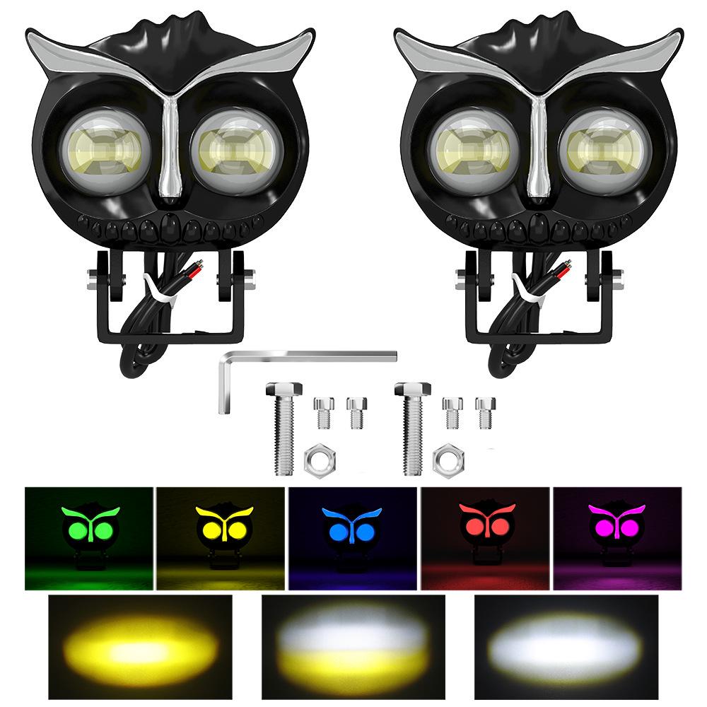 Colorful LED Cat Eye Motorcycle Auxiliary Headlight