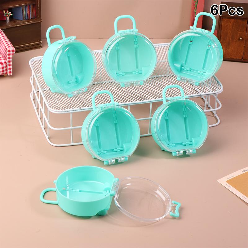 

6 шт. Міні Милий Круглий Пластиковий Чемодан на Коліщатках Модель Лялькового Чемодана Ляльковий Будиночок Скриня Маленький Клатч Прикраси Декор Лялькового Будиночка Іграшки зелений