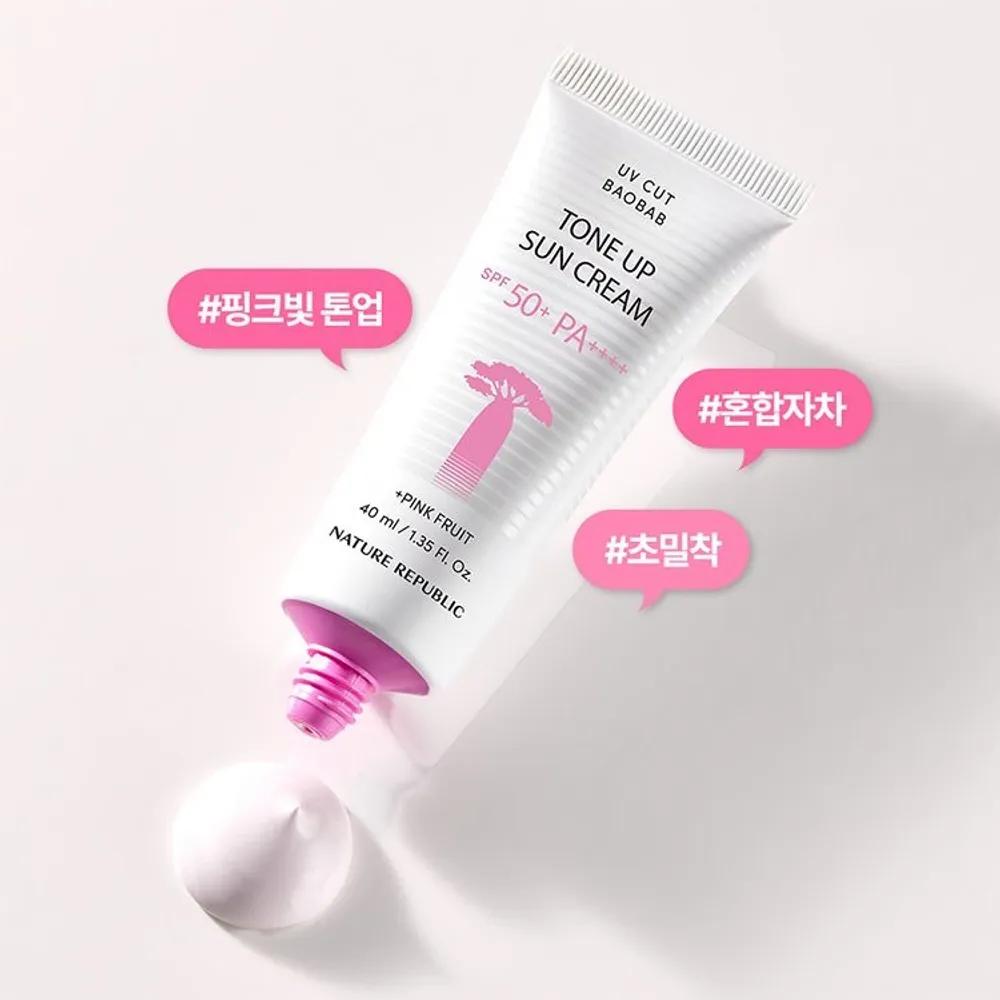 1+1 Nature Republic UV Cut Baobab Tone-Up Sun Cream SPF50+ PA++++ (40ml+40ml)