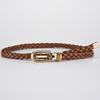 Women's Korean Style Candy Color Knotted Braided Leather Belt with Clip Buckle