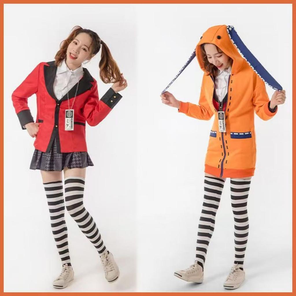 Anime Kakegurui Yomotsuki Runa Cosplay Kostüm Jas JK Schule Uniformen Jas Hoodie Halloween Karneval Kleidung
