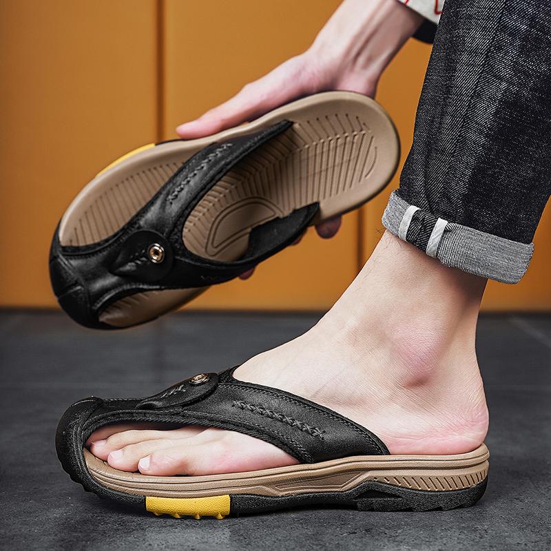 Infradito Pantofole da Uomo Grigie Estive da Esterno Sandali Romani Marroni Scarpe da Spiaggia Nere a Punta Aperta Taglie Forti