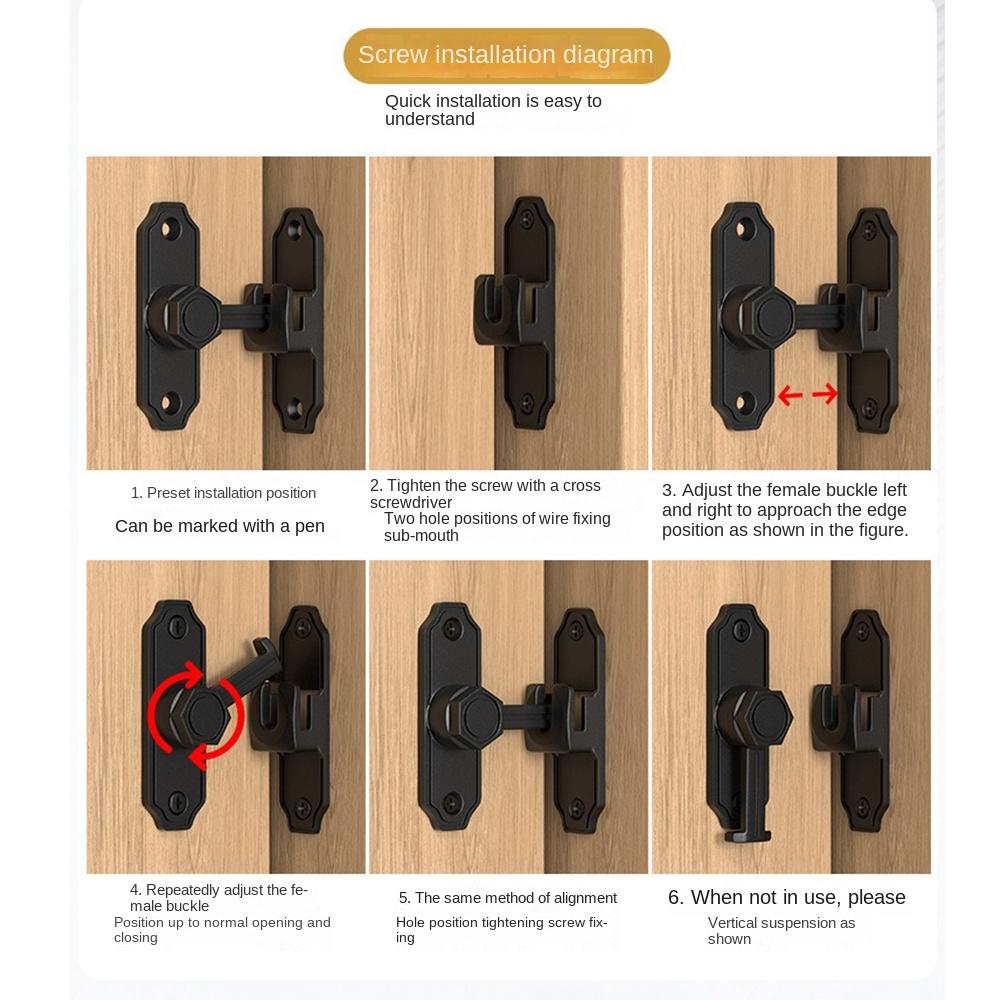 90 180 Degree Luminous Door Buckle Anti-theft Door Hasps Protable Door Lock Guard Indoor