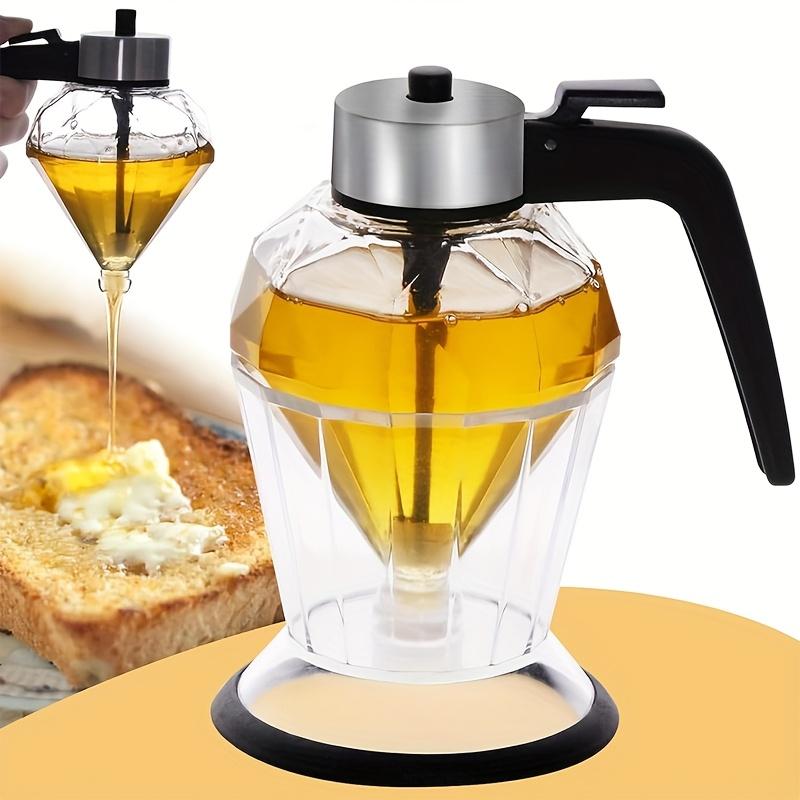Ein Honigspender aus Glas für Olivenöl, exquisite Sirup- und Zuckerdosen, Salzbehälter, ein tropffreier Honigspender,