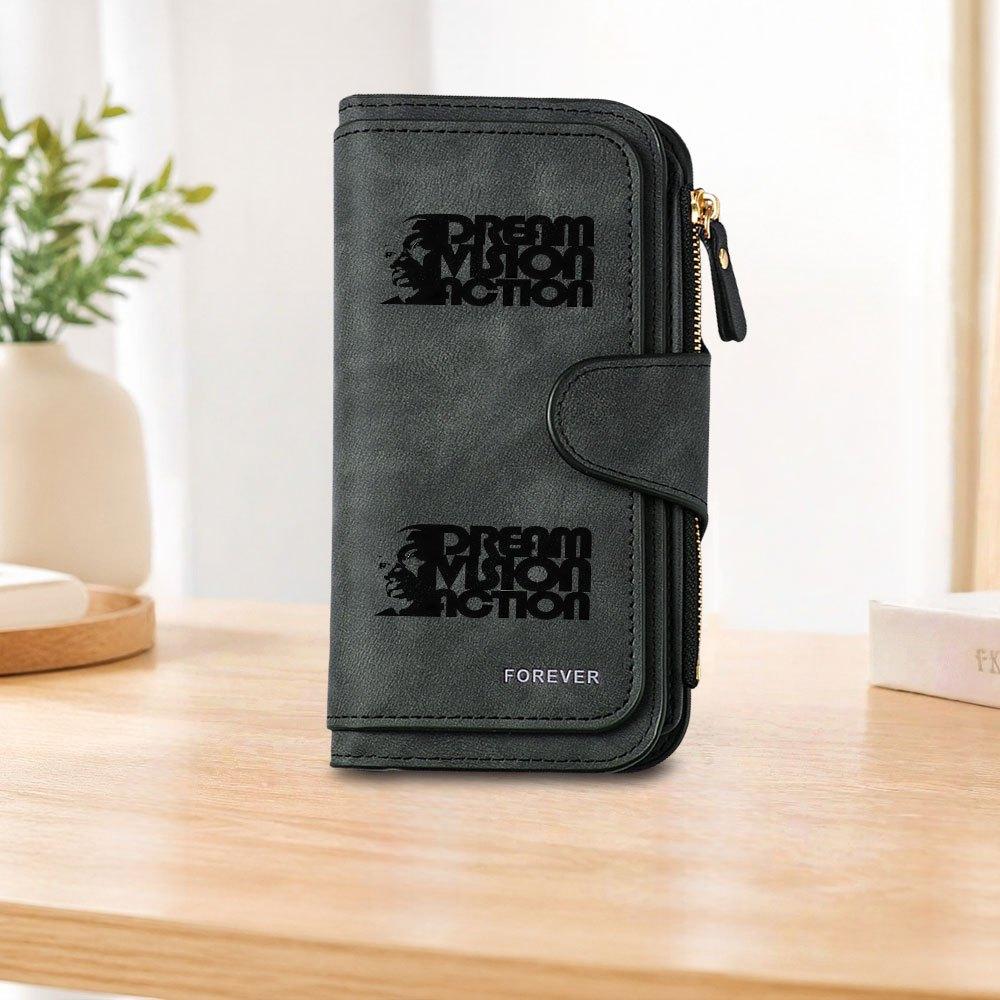 Dreamvision Long Zipper Wallet, Large Capacity Card Holder, Unisex Clutch Bag, Fashionable Zipper Coin Purse, Suitable for Daily Use, A Great Gift