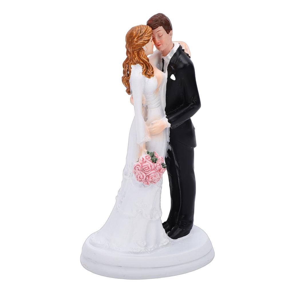 Brautpaar Tortenfigur Harz Romantische Paarskulptur Hochzeitstortenaufsatz für Verlobung Jubiläum