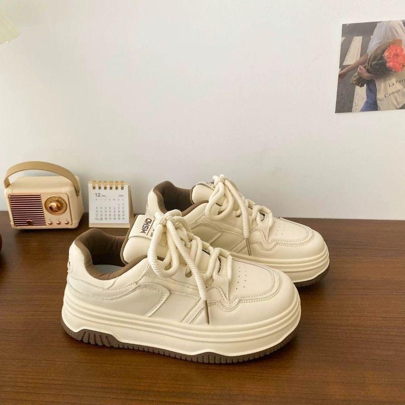 New sports shoes women's platform students versatile white shoes casual big head bread shoes board shoes