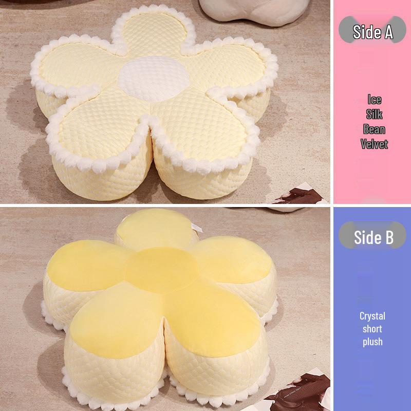 Ins-Style Eisseide Samt Blumen Pouf & Sitzkissen