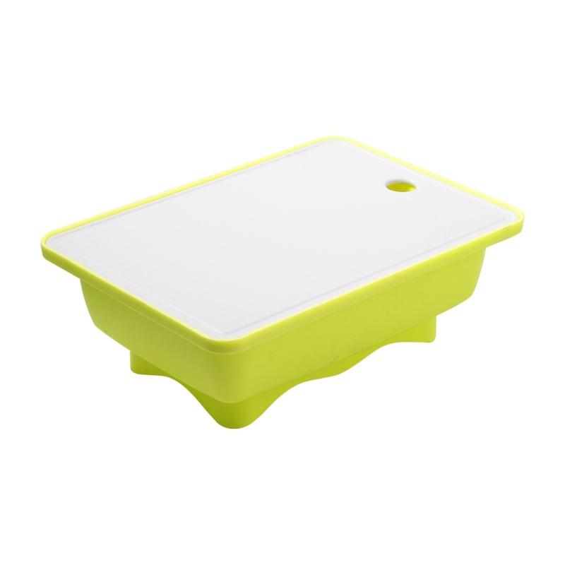 

Efficient Draining Basket with Chopping Board Set for Vegetable and Fruit Washing Home Kitchens Sink Colander Strainer зелёный