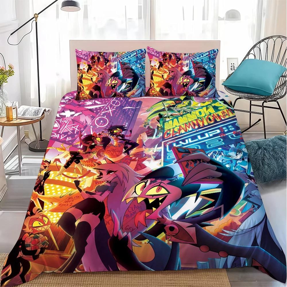 Cartoon H-Helluva Boss Cool Bedding Set Soft Comforter Cover With 1/2pcs Pillow Shams For Kids Adults Duvet Cover Microfiber