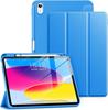 New Tri-fold Soft TPU PU Leather Tablet Case for iPad 10.9" 2022 - Lightweight Folio Stand with Pencil Holder-Auto Sleep/Wake