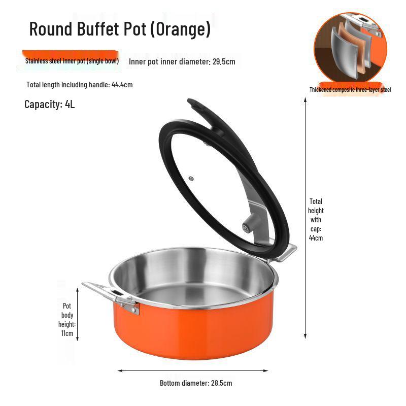 Thickened 304 Stainless Steel Induction-Compatible Buffet Warmer