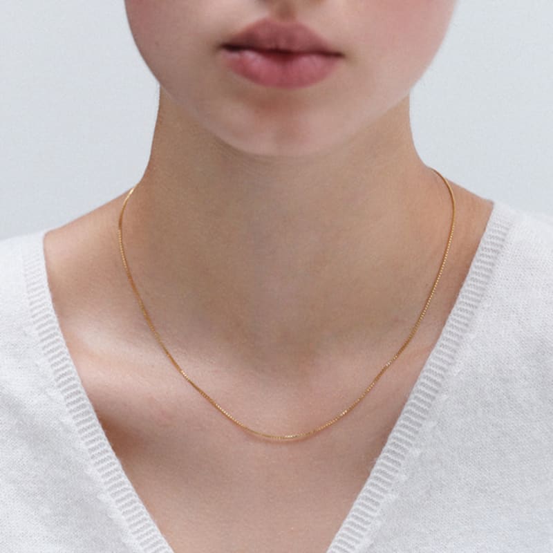 Another Layer Box Chain Necklace (silver925)(2color)