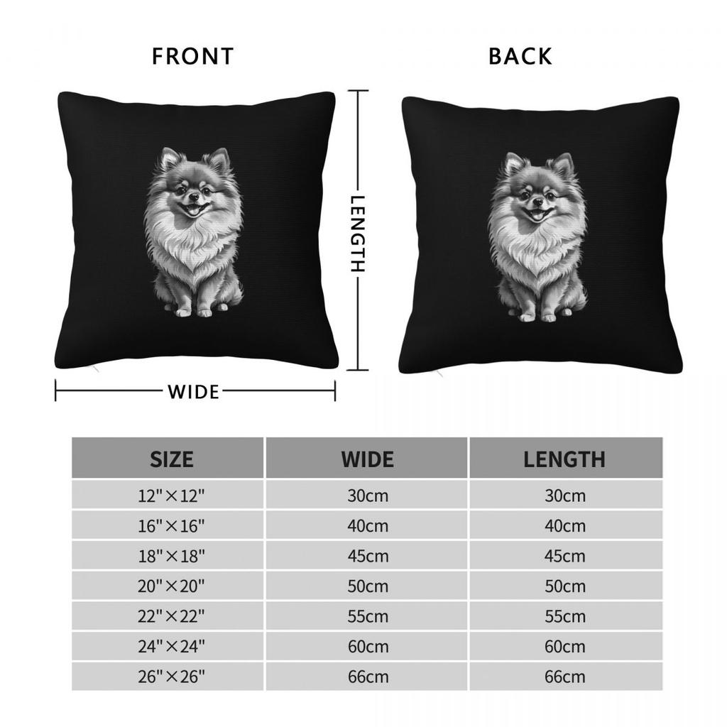 Retro Pomeranian Funny Pomeranian Mom Pompom Dog Square Pillowcase Pillow Cover Cushion Throw Pillow for Home Sofa Living Room