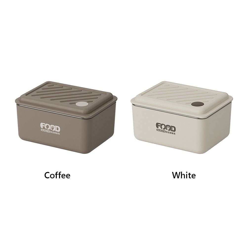 Rectangle Heat Preservation Lunch Box 316 Stainless Steel Microwavable Bento Box  Go To School