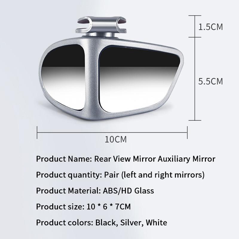 1/2 Stück Auto Totwinkelspiegel Auto Rückspiegel Doppelseitiger Spiegel 360 Grad Verstellbar Weitwinkel Totwinkelspiegel Rückfahr