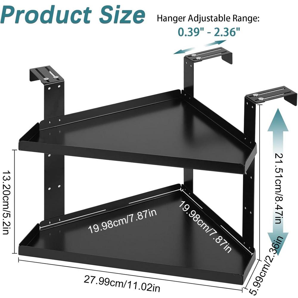 Cubicle Shelves 2 Layer Shelf Organizer Height Adjustable Indoor Cubicle Organizer With Hook For Office Home Kitchen Bathroom