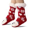 Cross-Border Women's Christmas Fleece Blanket Floor Slipper Socks – Thickened Cotton Sleep Stockings