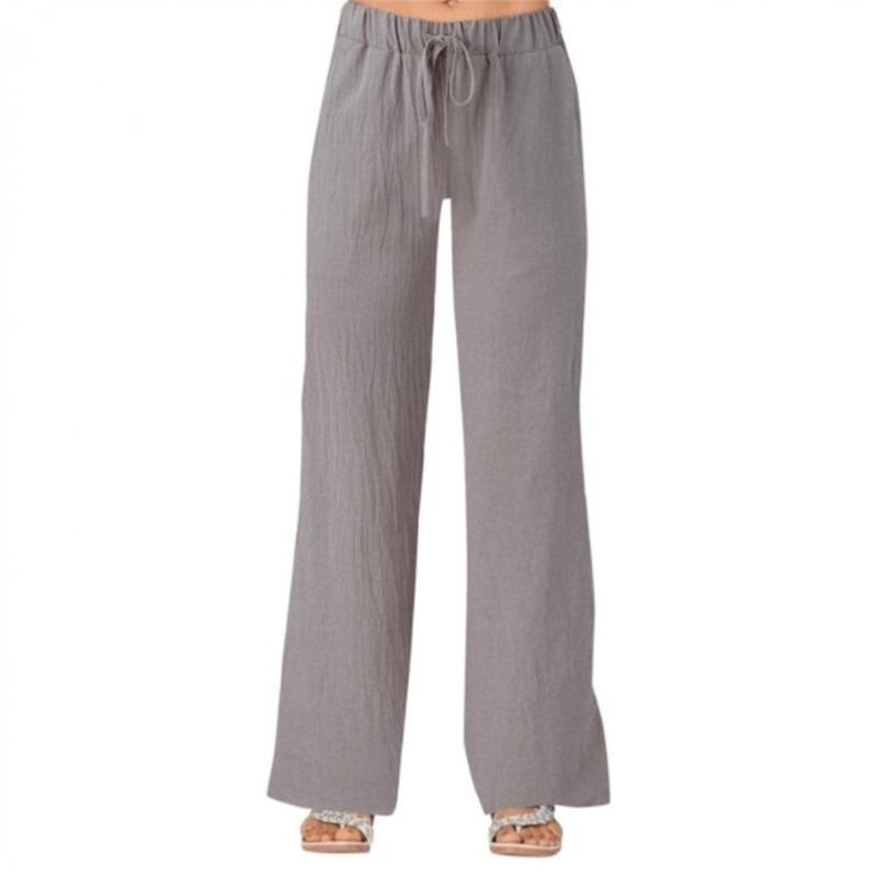 GMXIA Women's Fashion Casual Solid Color Print High Waist Pants & Capris