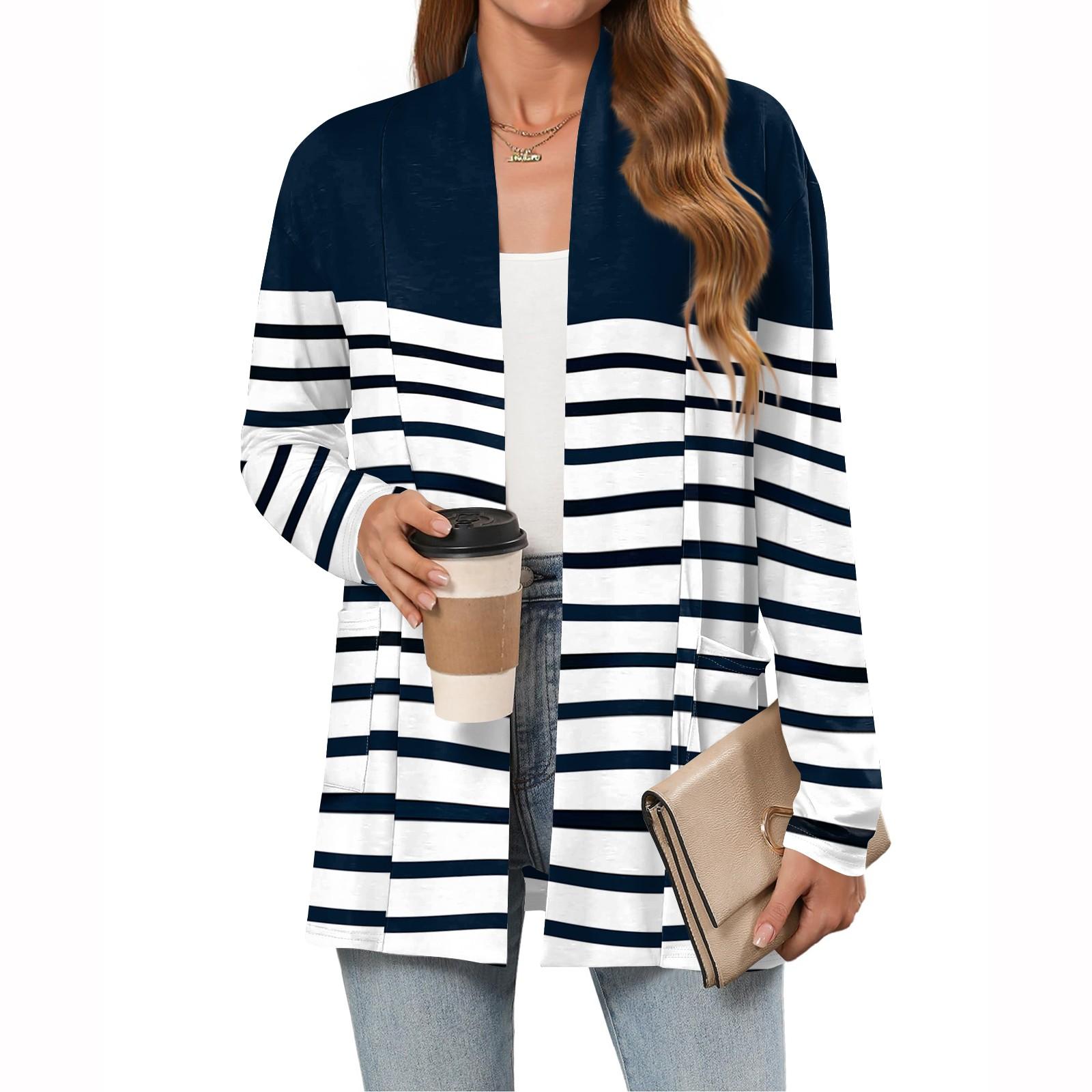 

Женские легкие кардиганы с открытой передней частью, с длинными рукавами, повседневные, свободные, тонкие кардиганы с карманами L